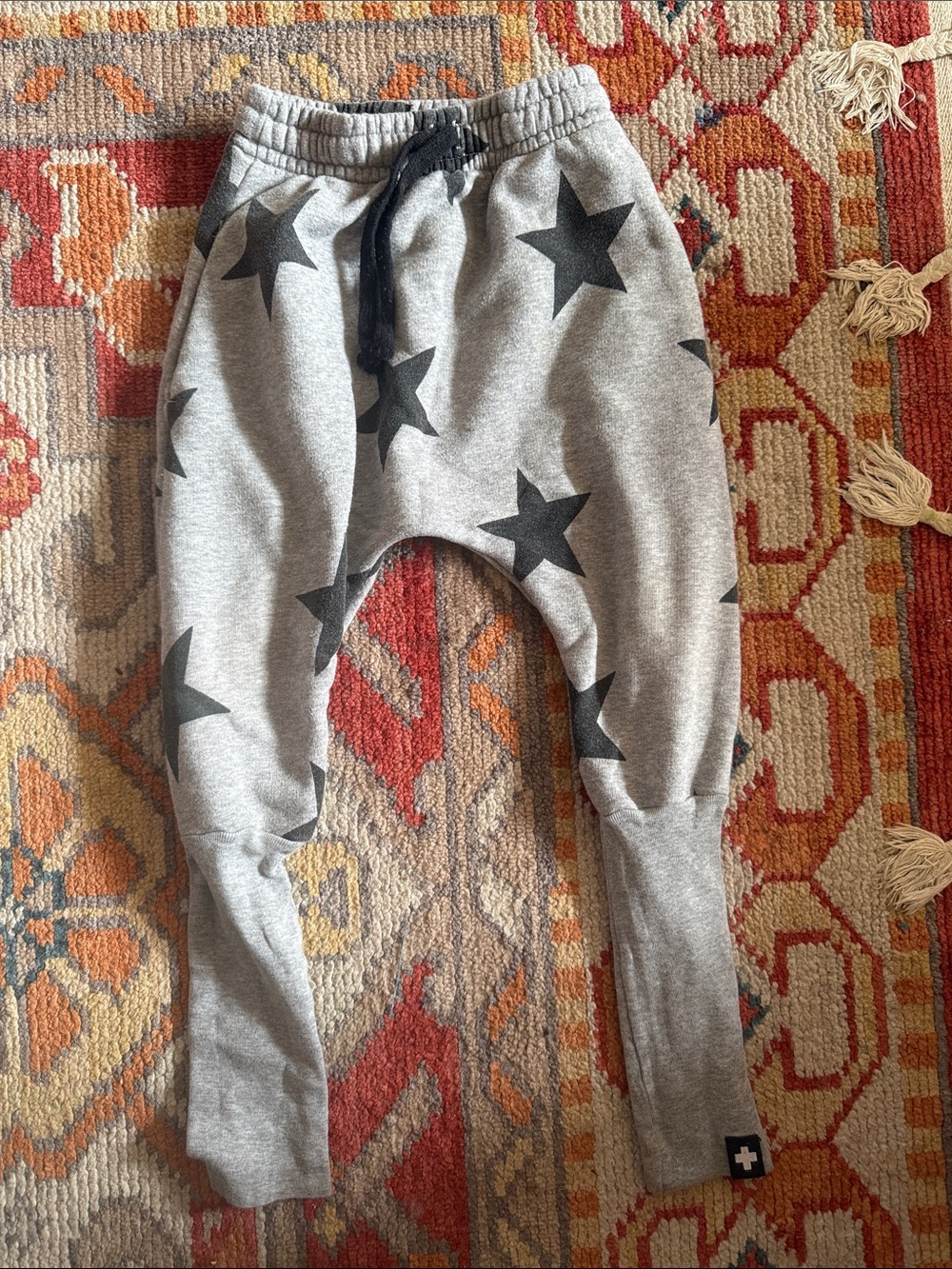 nununu Gray Joggers with Black Star Print